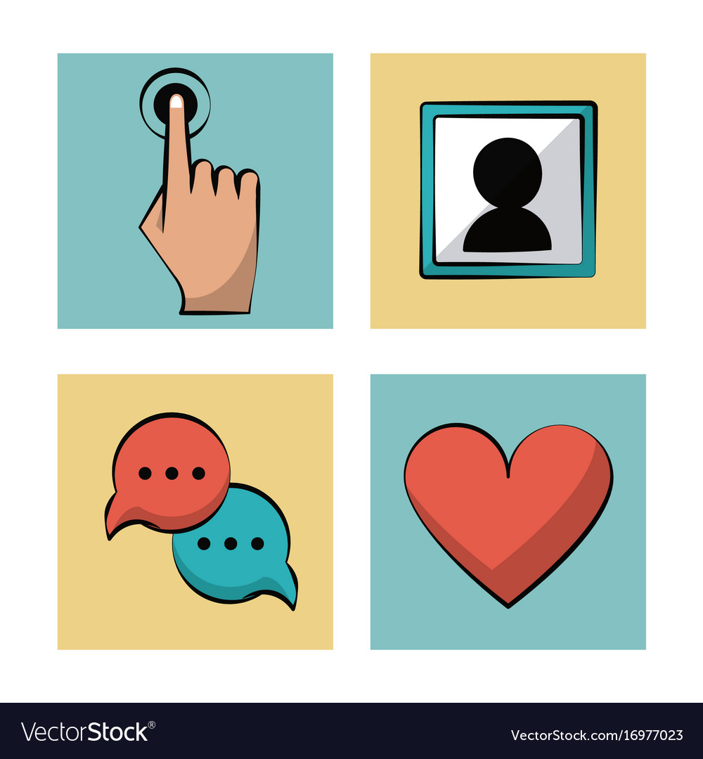 White background with color frames icons