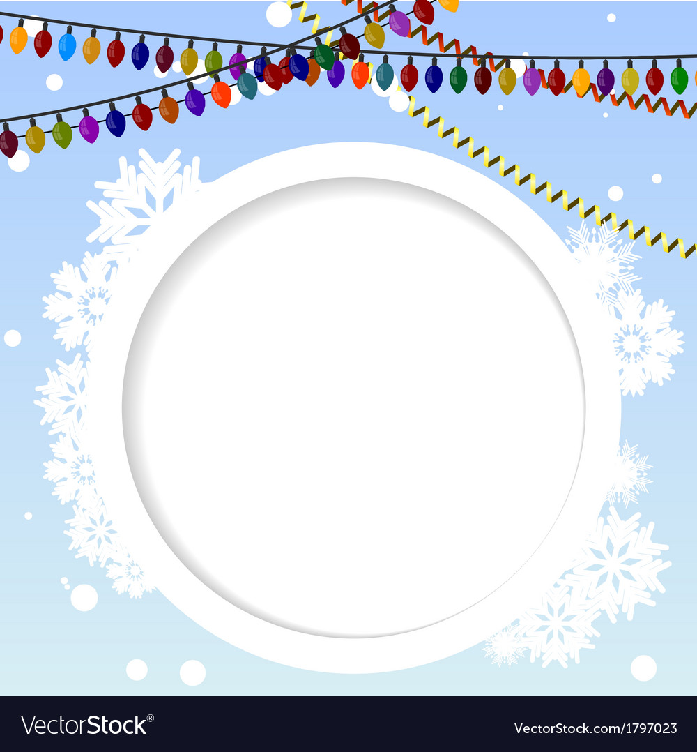 Winter background and circular element for text