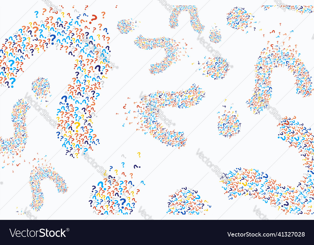 Abstract question mark with white background