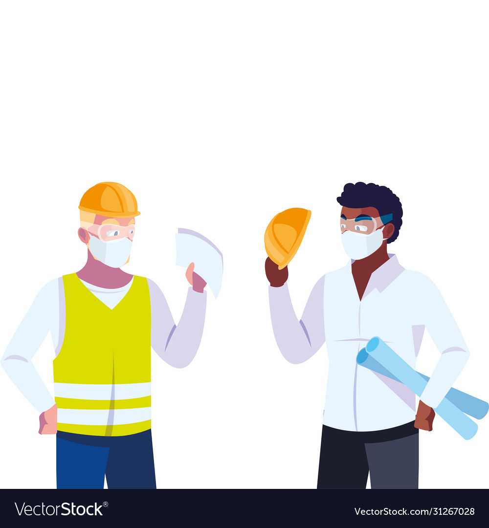 Architect and operator with mask Vector Image Architect and operator with mask