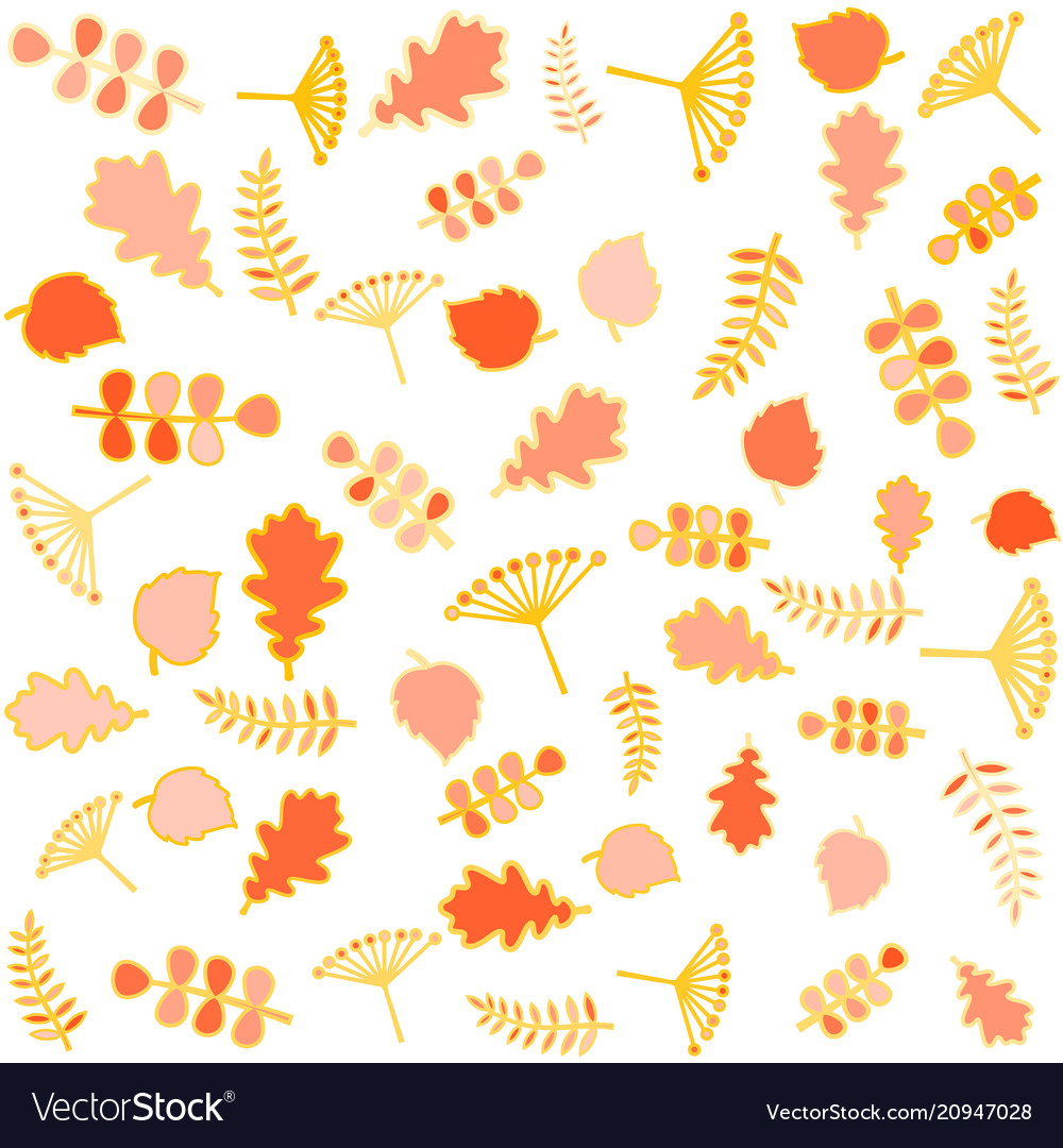 Autumn pattern with leaves color background