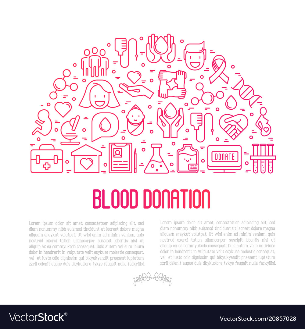 Blood donation concept in half circle