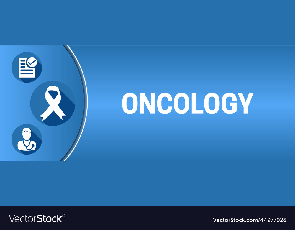 Blue oncology banner Royalty Free Vector Image