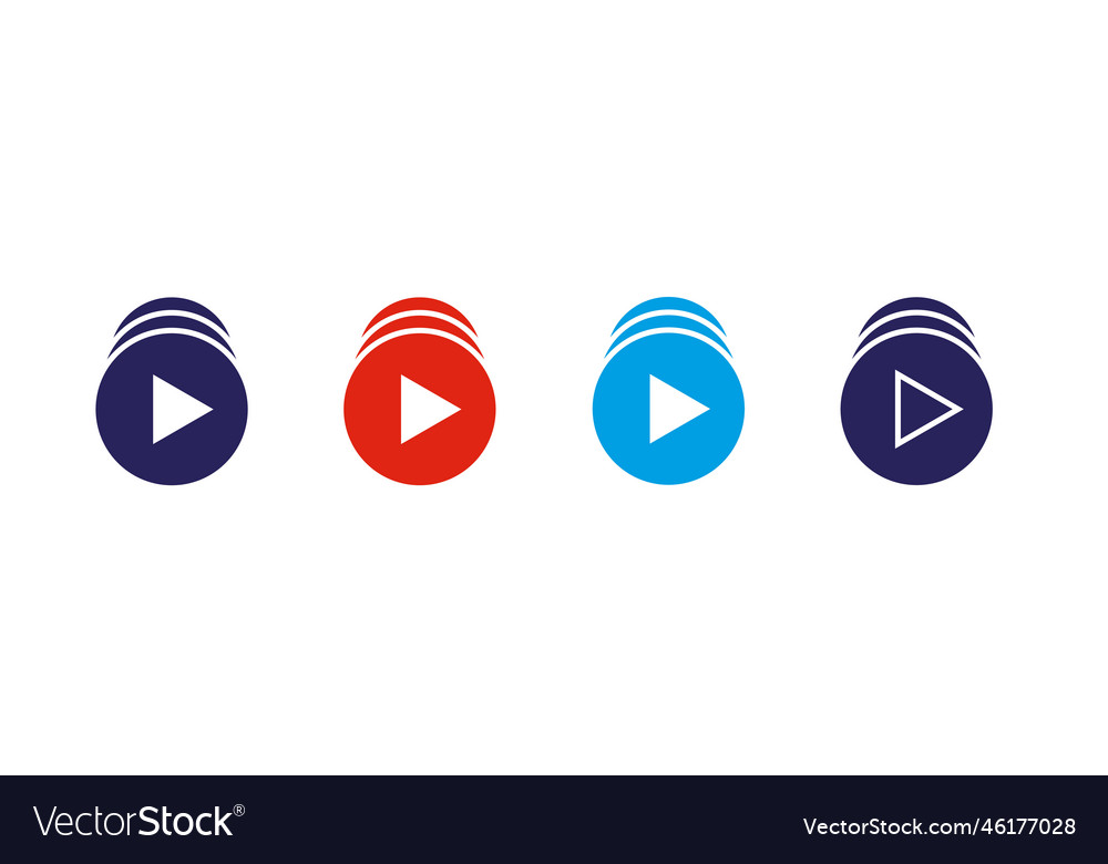 Button flat four color minimal icon set