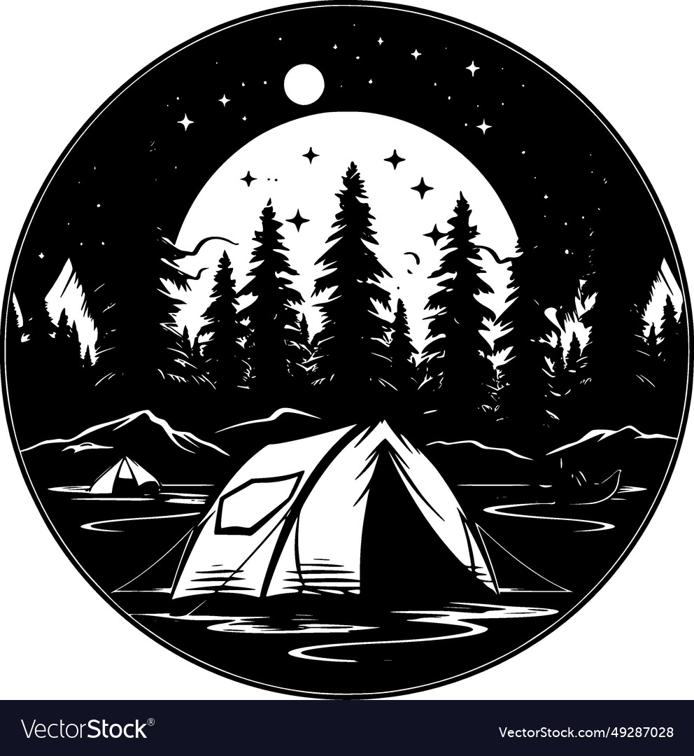 Camping - minimalist and flat logo