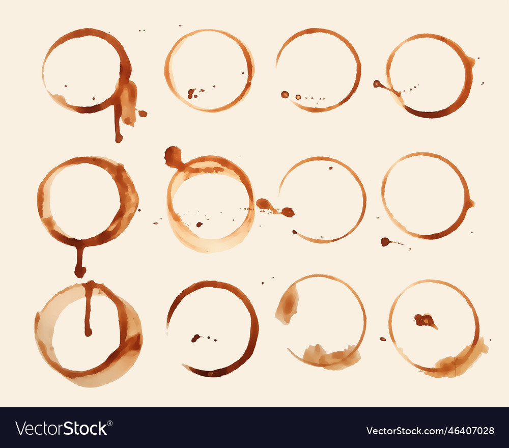 Coffee glass texture stain set of twelve