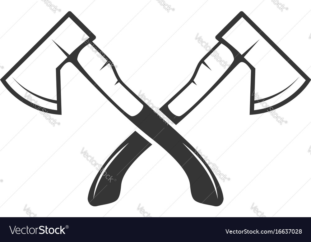 Crossed axes isolated on white background Vector Image