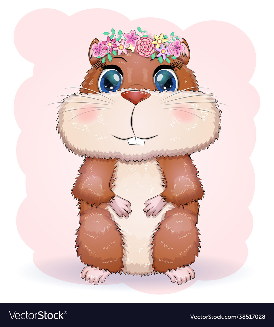 Cute cartoon hamster characters funny animal