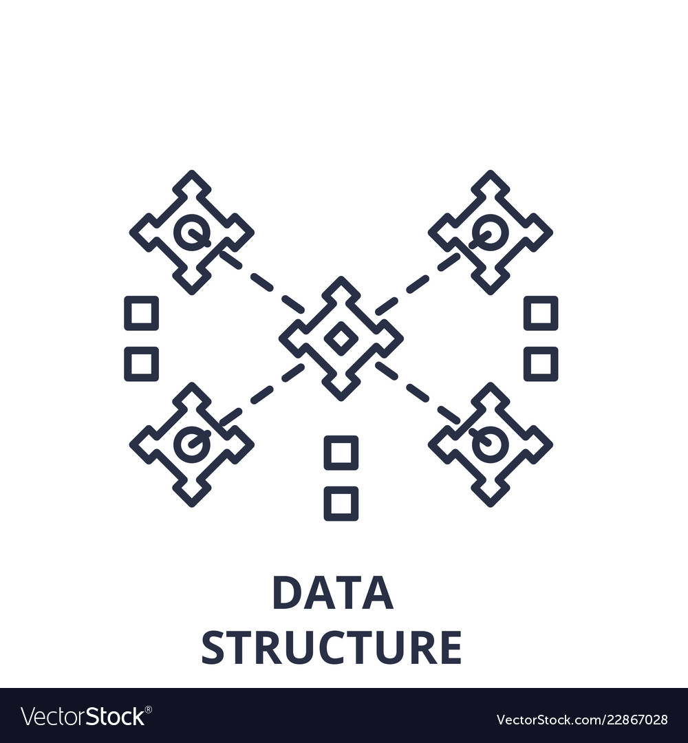 Data structure line icon concept vector image Data structure line icon concept