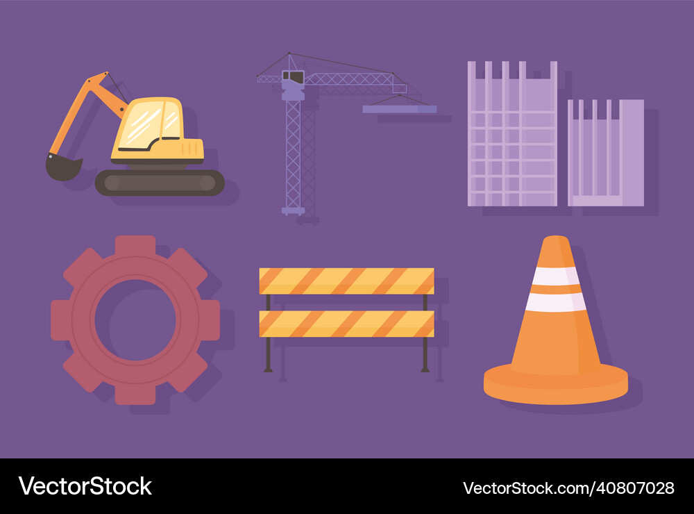 Icons set construction Royalty Free Vector Image