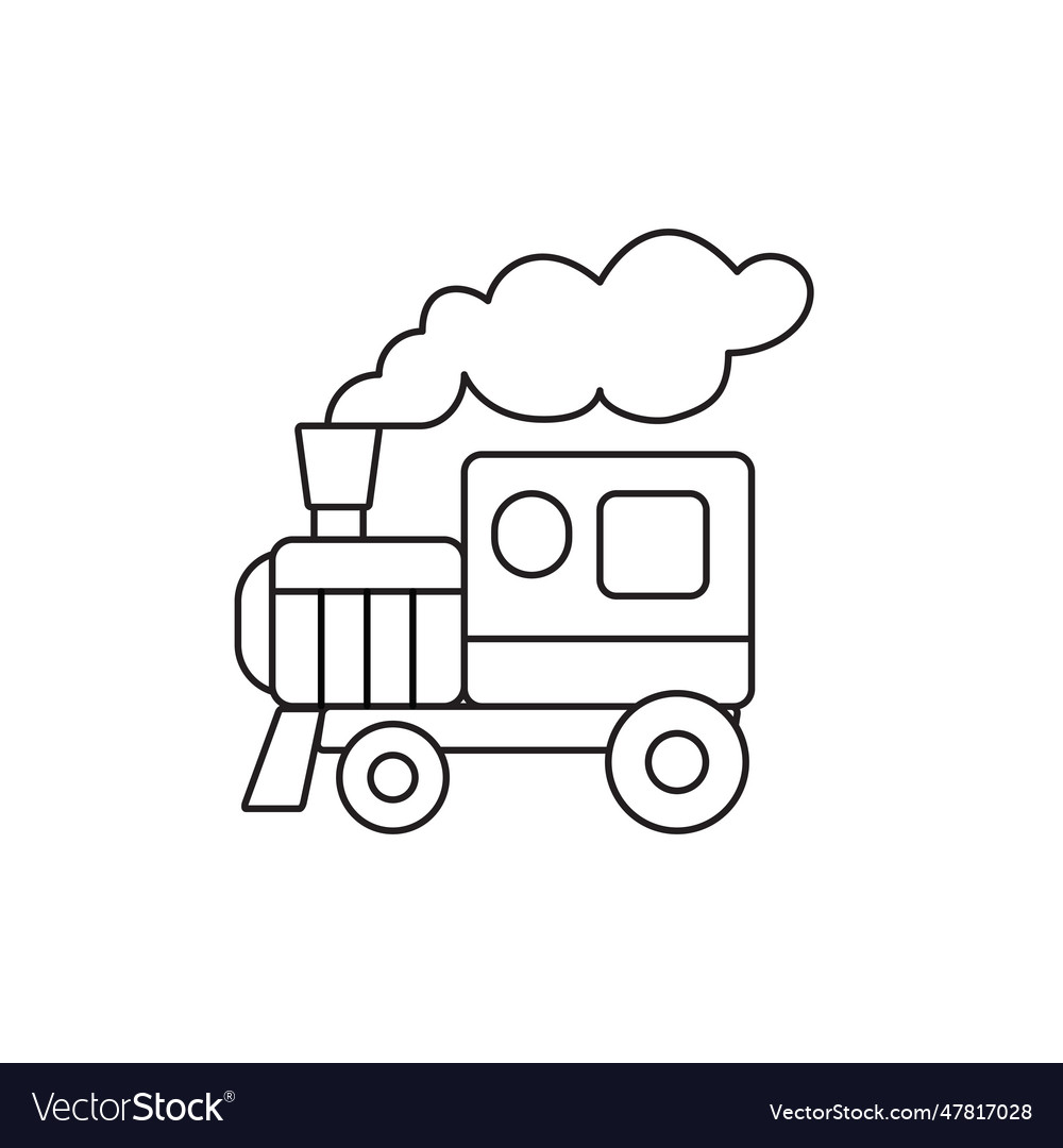 Kids toy train simple coloring page graphic Vector Image