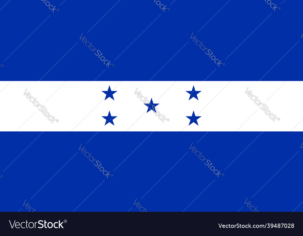 National flag of honduras original size and colors vector image National flag of honduras original size and colors