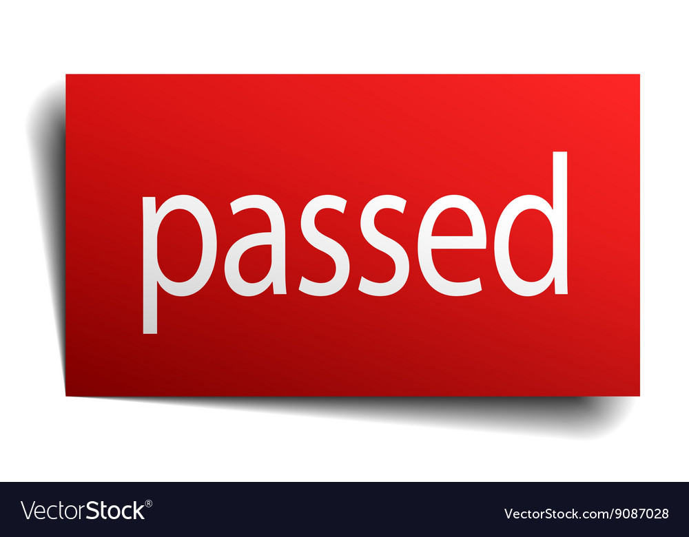 Passed red square isolated paper sign on white Vector Image