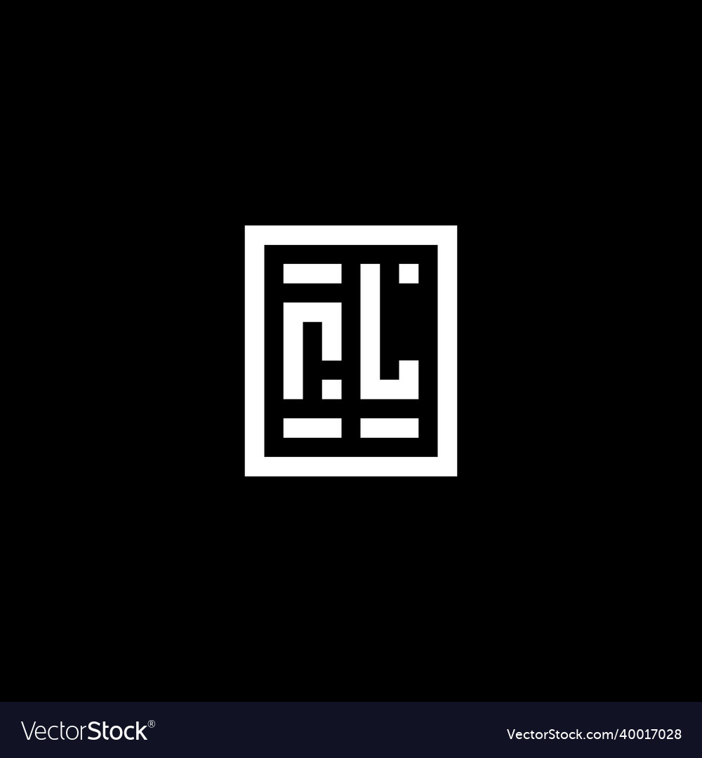 Rl initial logo with square rectangular shape Vector Image Rl initial logo with square rectangular shape