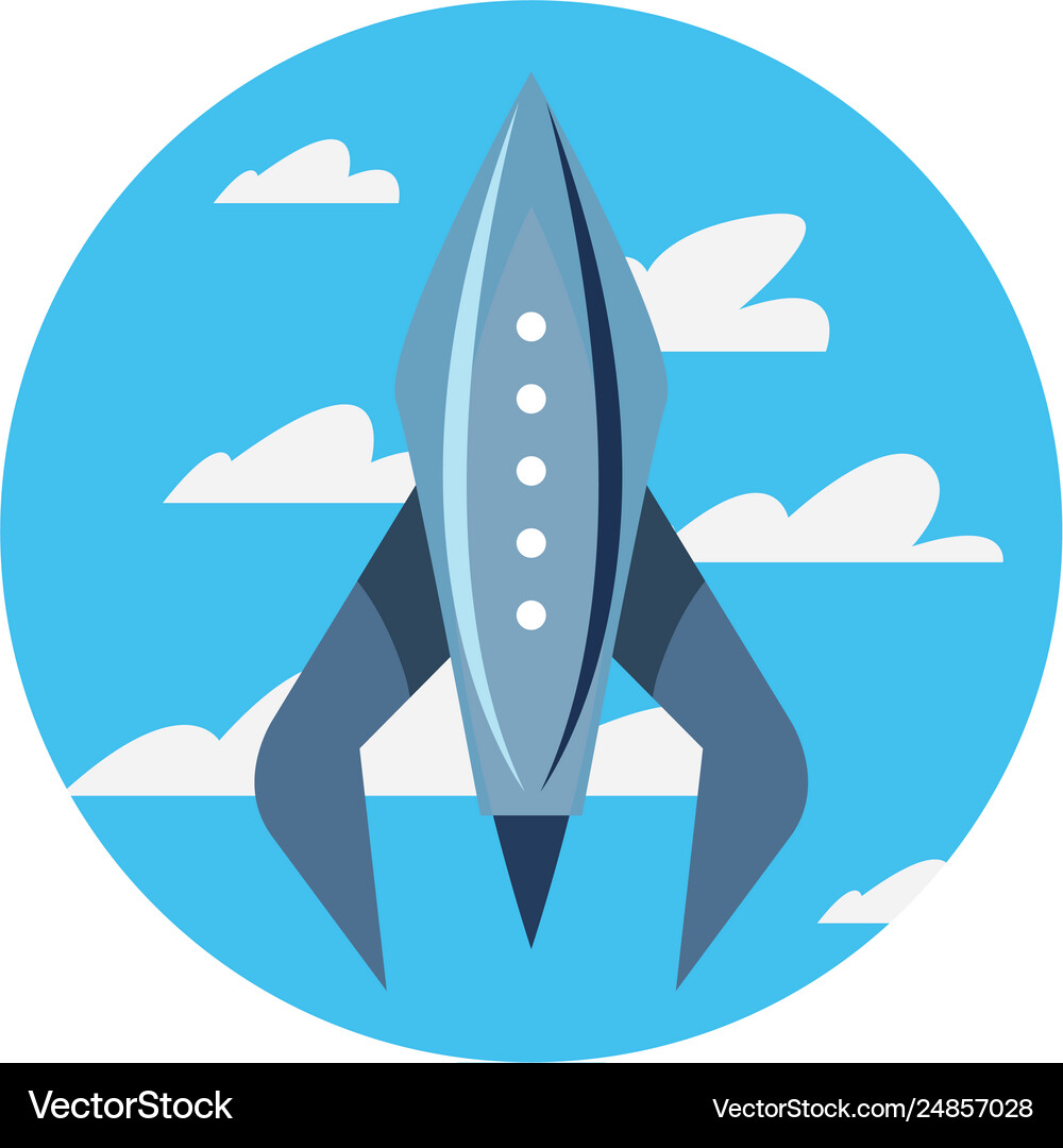 Rocket spaceship flying Royalty Free Vector Image