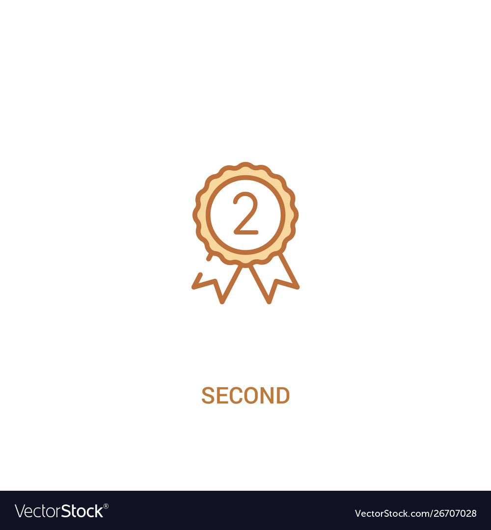 Second concept 2 colored icon simple line element vector image Second concept 2 colored icon simple line element