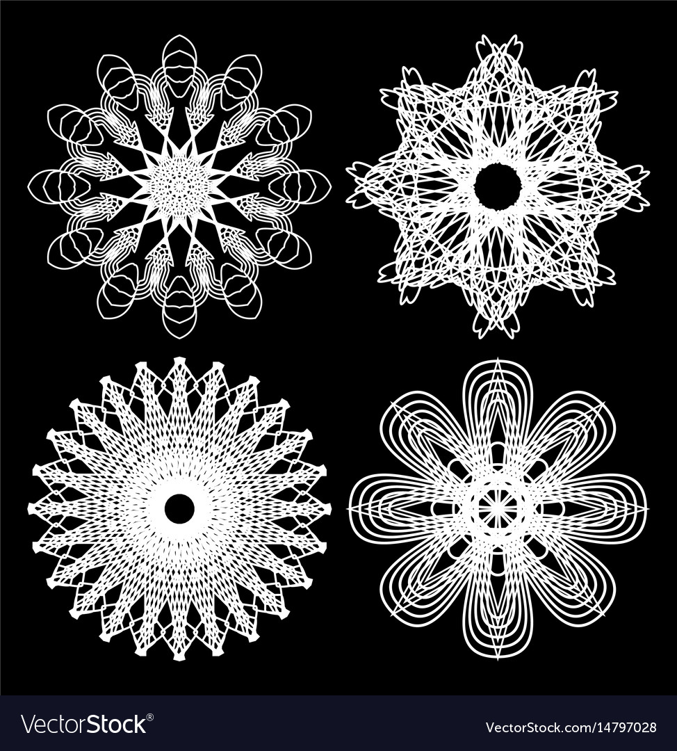 Spirograph circle lace patterns design elements