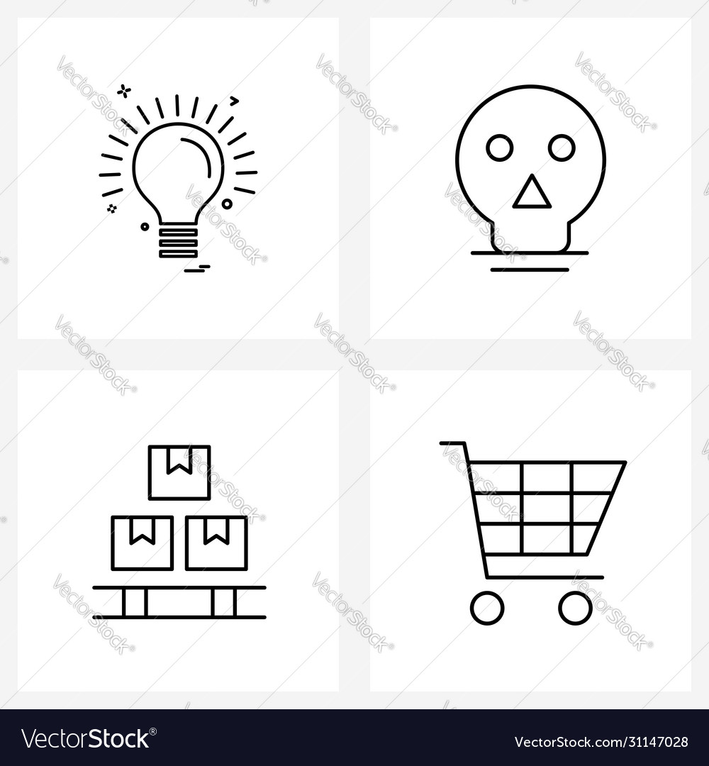 Ui set 4 basic line icons idea closed light