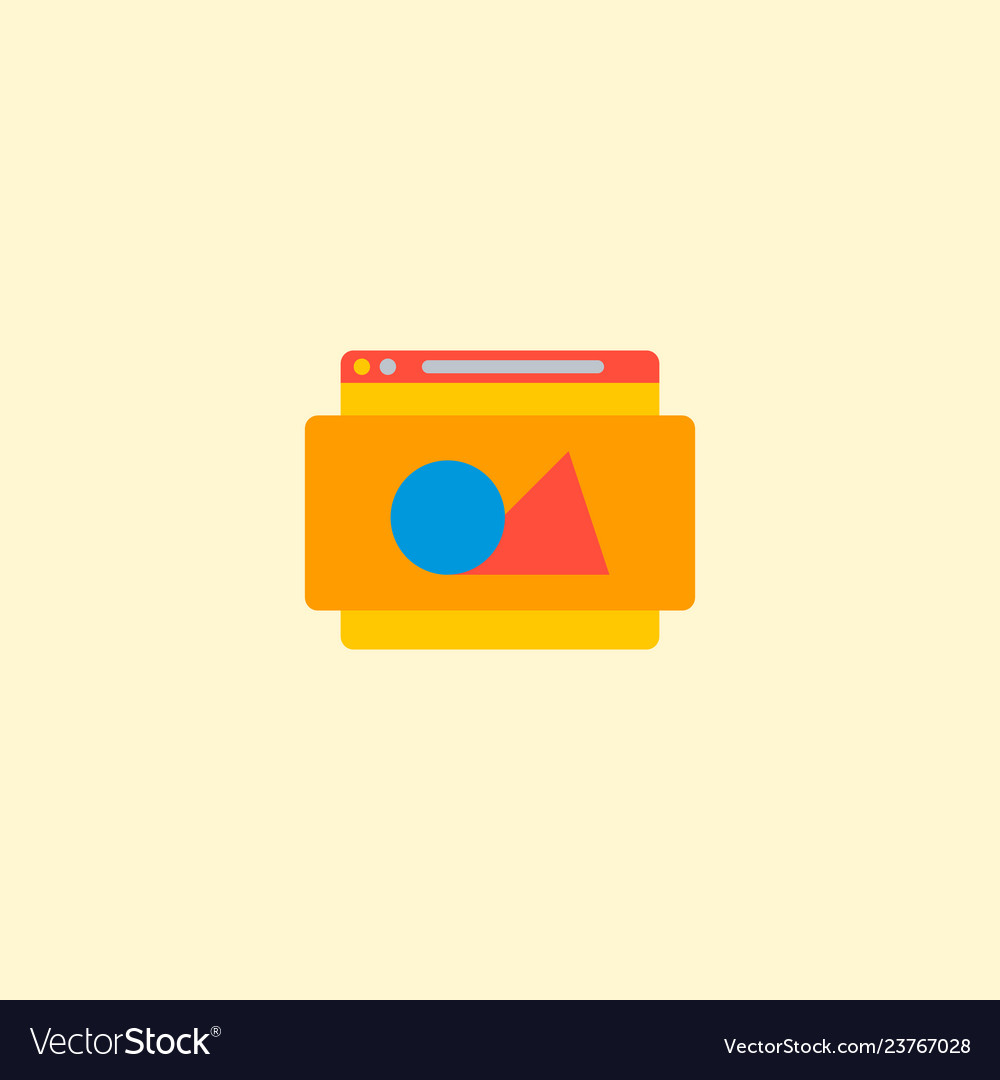 Website image icon flat element vector image Website image icon flat element
