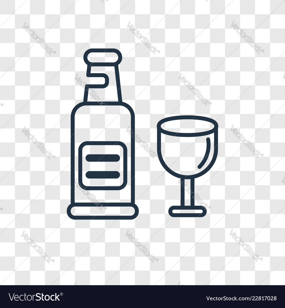 Wine concept linear icon isolated on transparent vector image Wine concept linear icon isolated on transparent