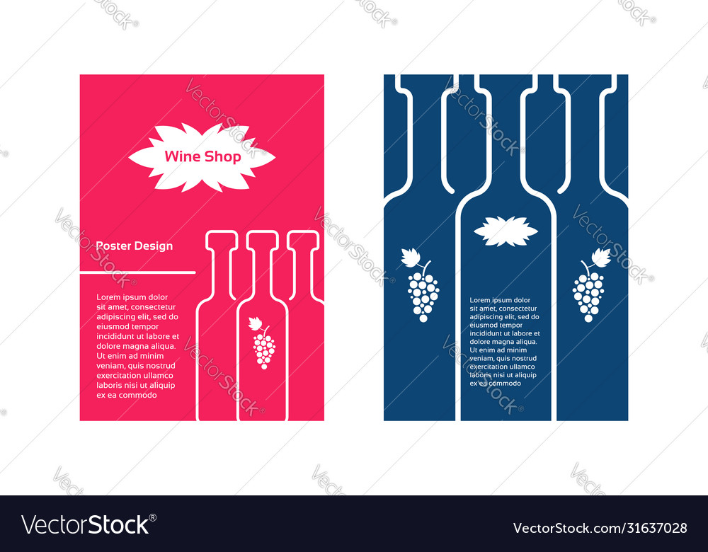 Wine menu layout template design vector image Wine menu layout template design