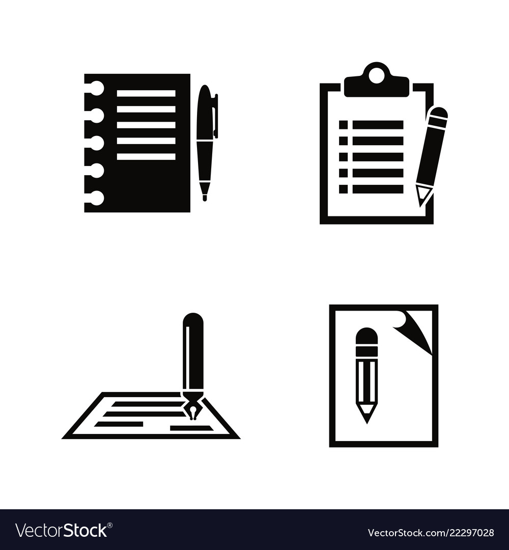 Writing edit write simple related icons vector image Writing edit write simple related icons