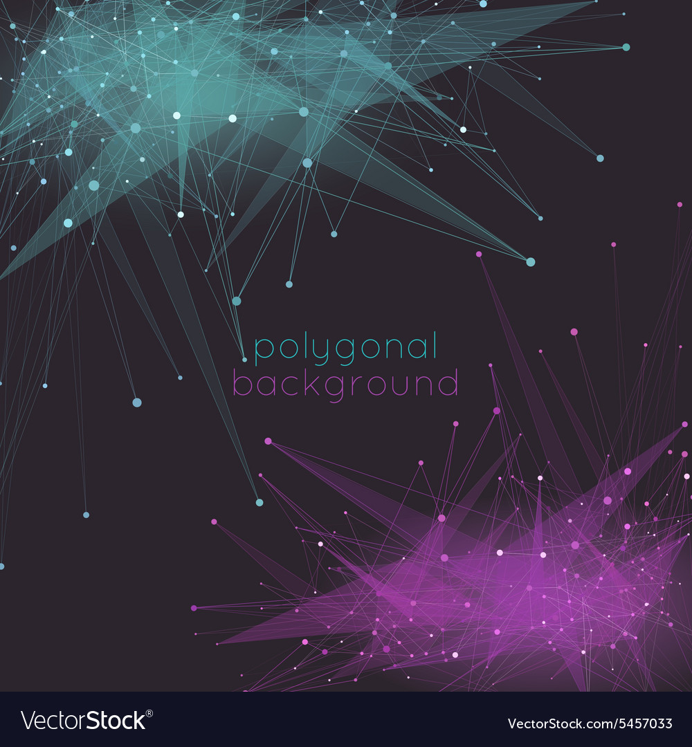 Abstract mesh background with poly shapes Vector Image