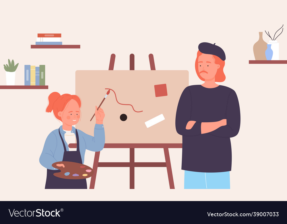 Art master class school children study to draw Vector Image