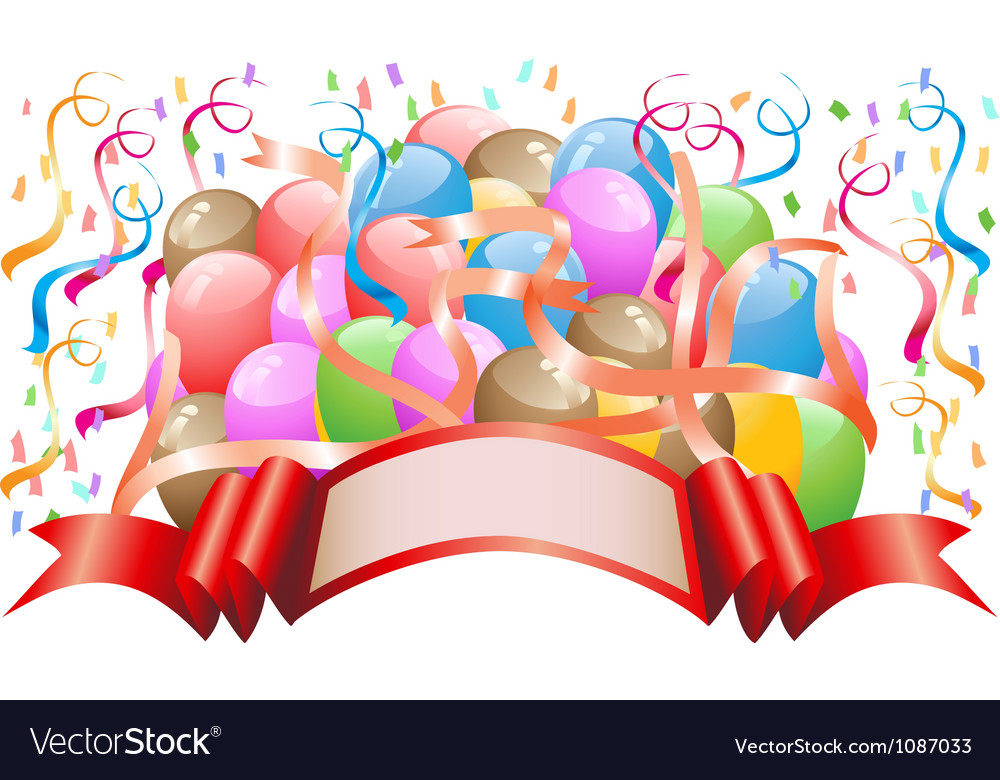 Balloons With Celebration Banner Royalty Free Vector Image