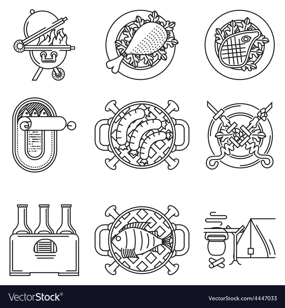 Barbecue Line Icons