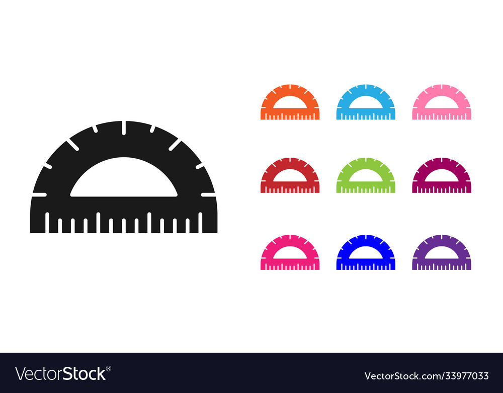 Black protractor grid for measuring degrees icon vector image Black protractor grid for measuring degrees icon