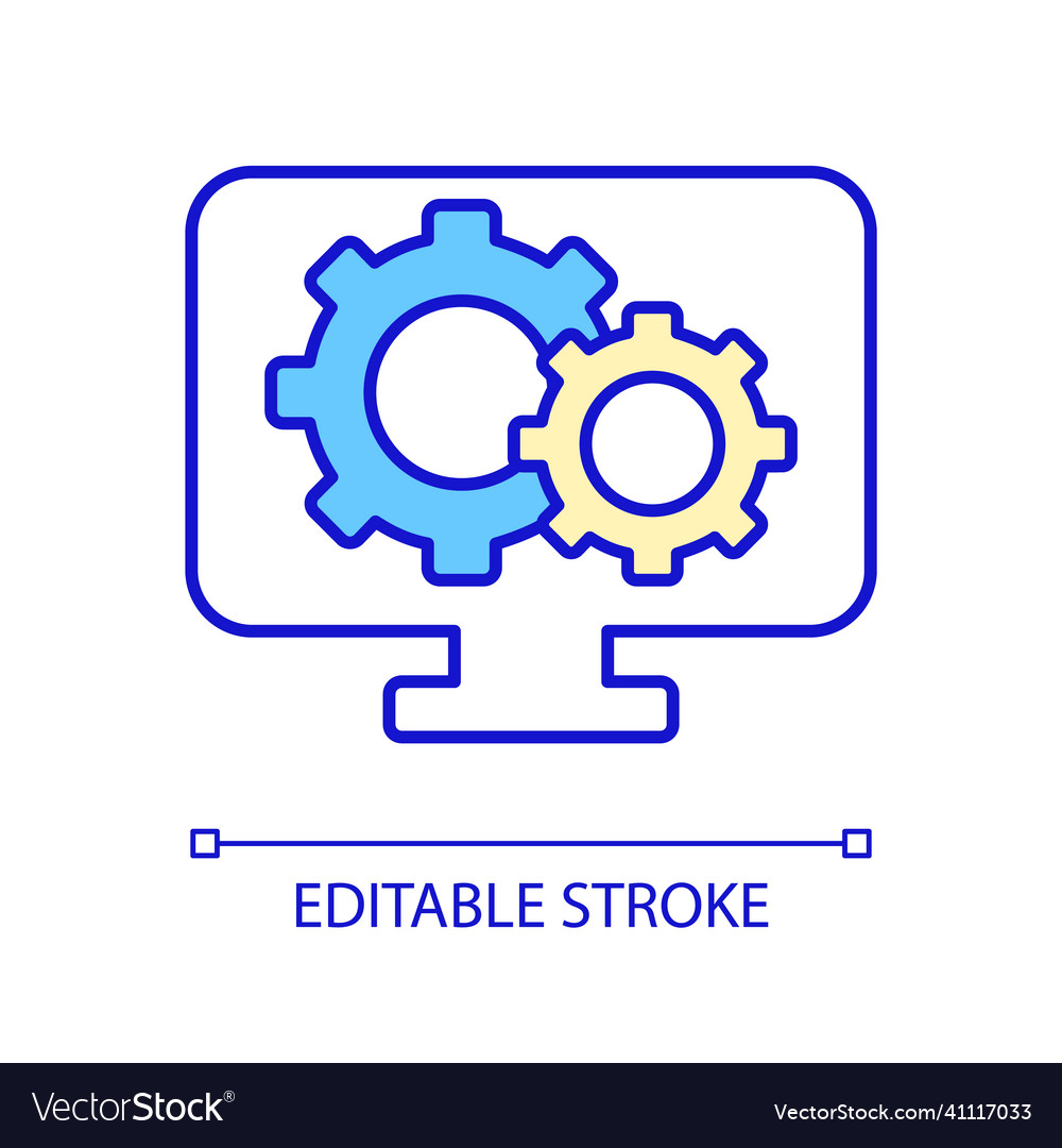 Computer software rgb color icon vector image Computer software rgb color icon