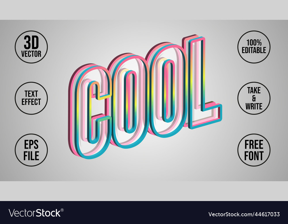 Cool text effect style eps editable