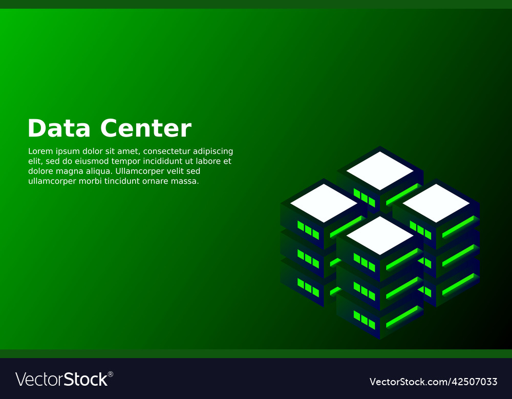 Datacenter isometric abstract 3d hosting server vector image Datacenter isometric abstract 3d hosting server