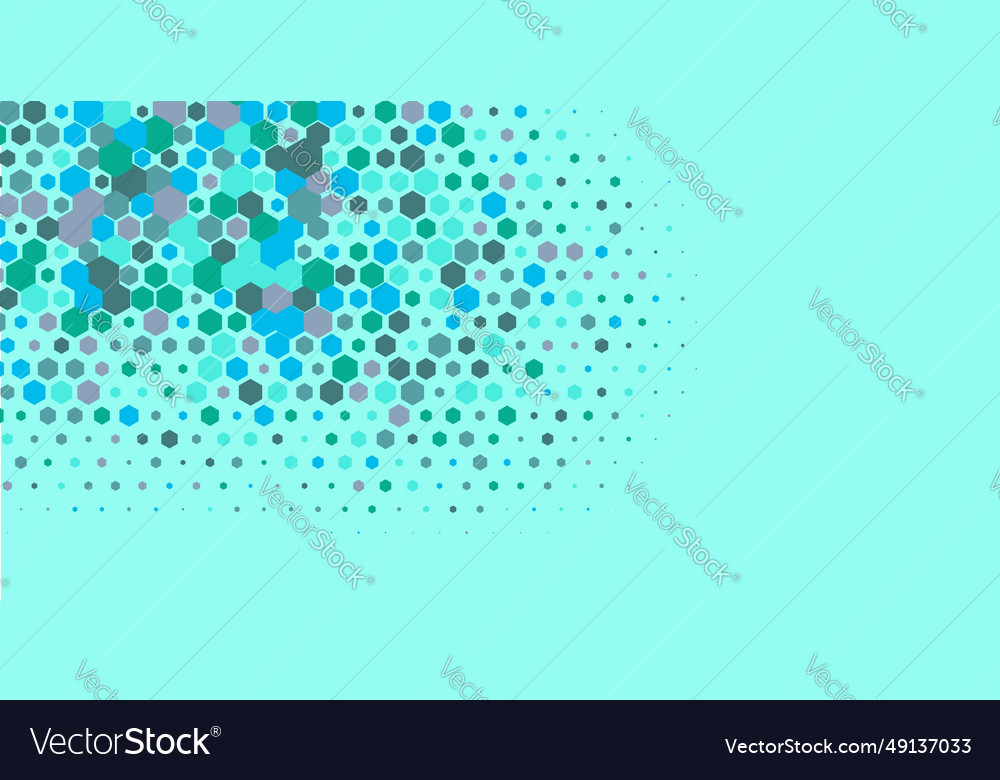 Geometric multi size hexagon with color