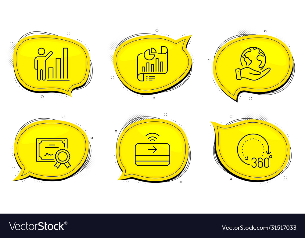 Graph chart report document and contactless vector image Graph chart report document and contactless