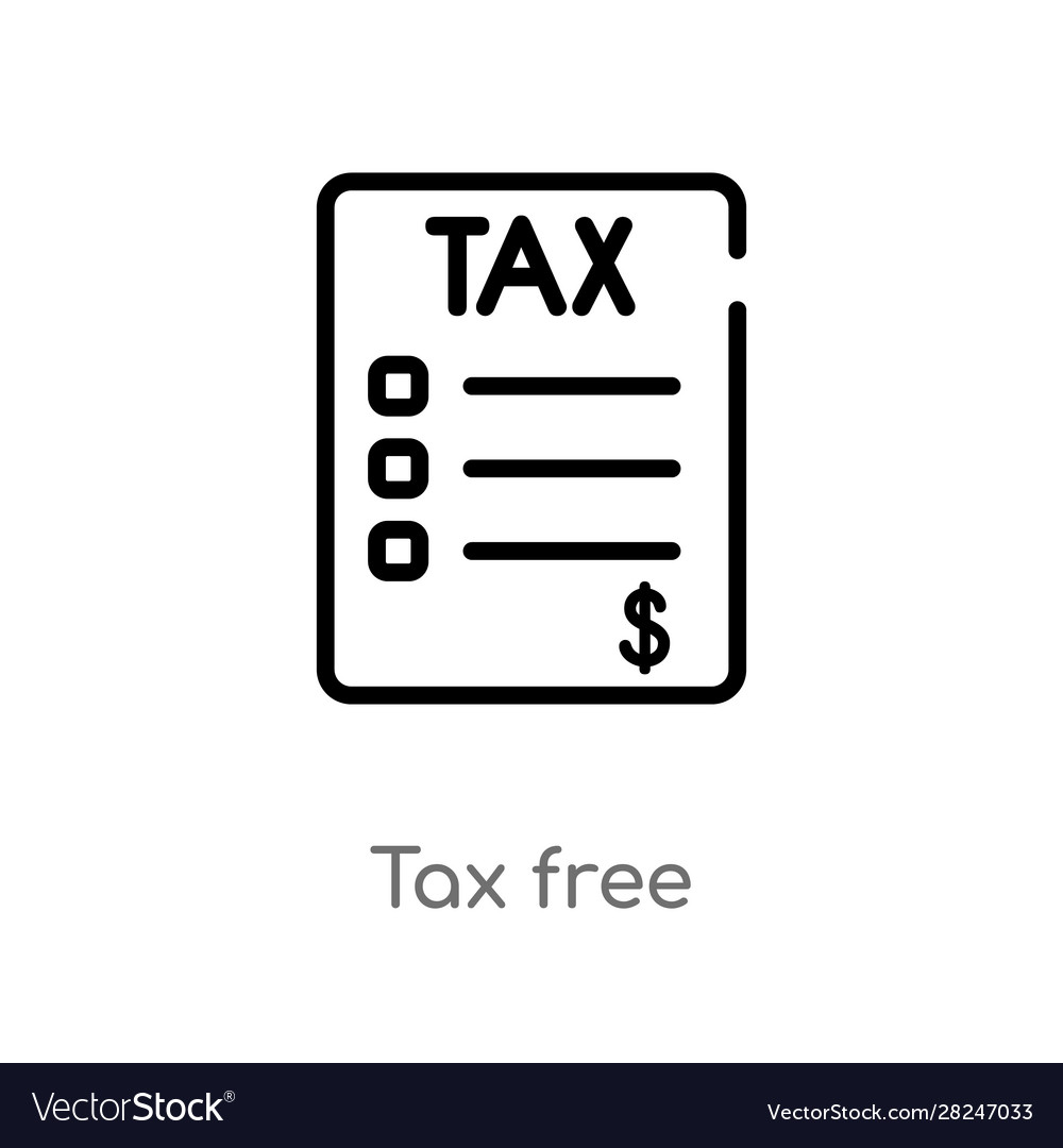 Outline tax free icon isolated black simple line Vector Image