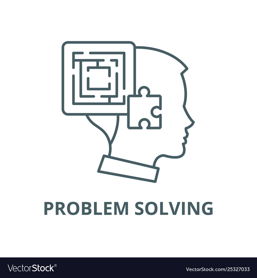 Problem solving line icon linear concept vector image Problem solving line icon linear concept