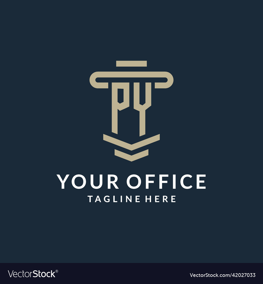 Py initial logo monogram with simple luxury Vector Image Py initial logo monogram with simple luxury