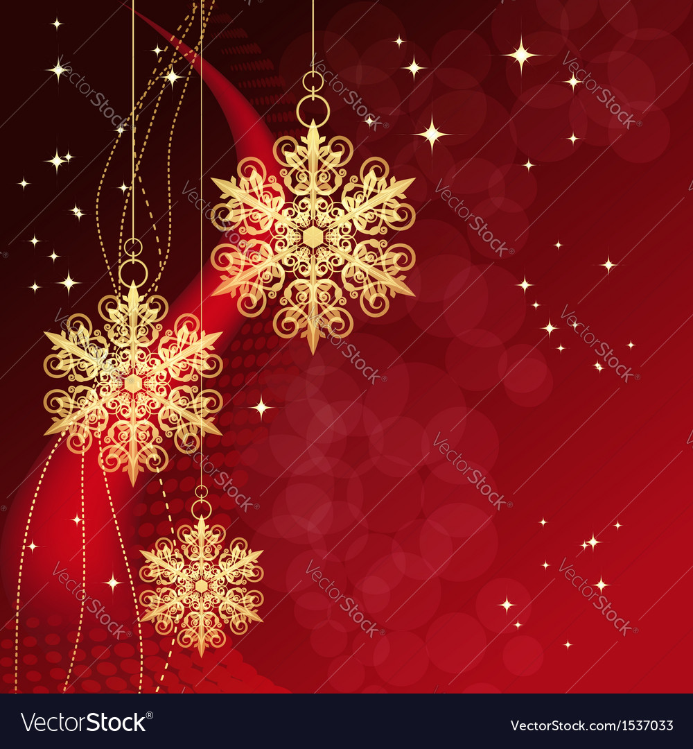 Red Christmas Card with Snowflake Pattern
