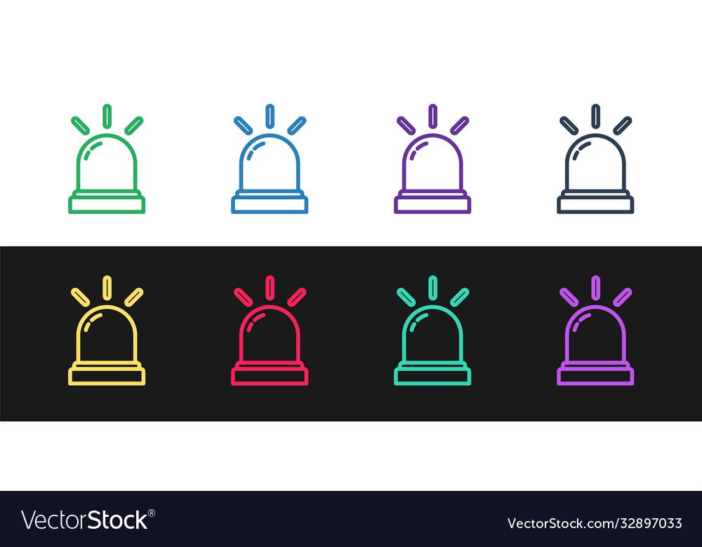 Set line motion sensor icon isolated on black