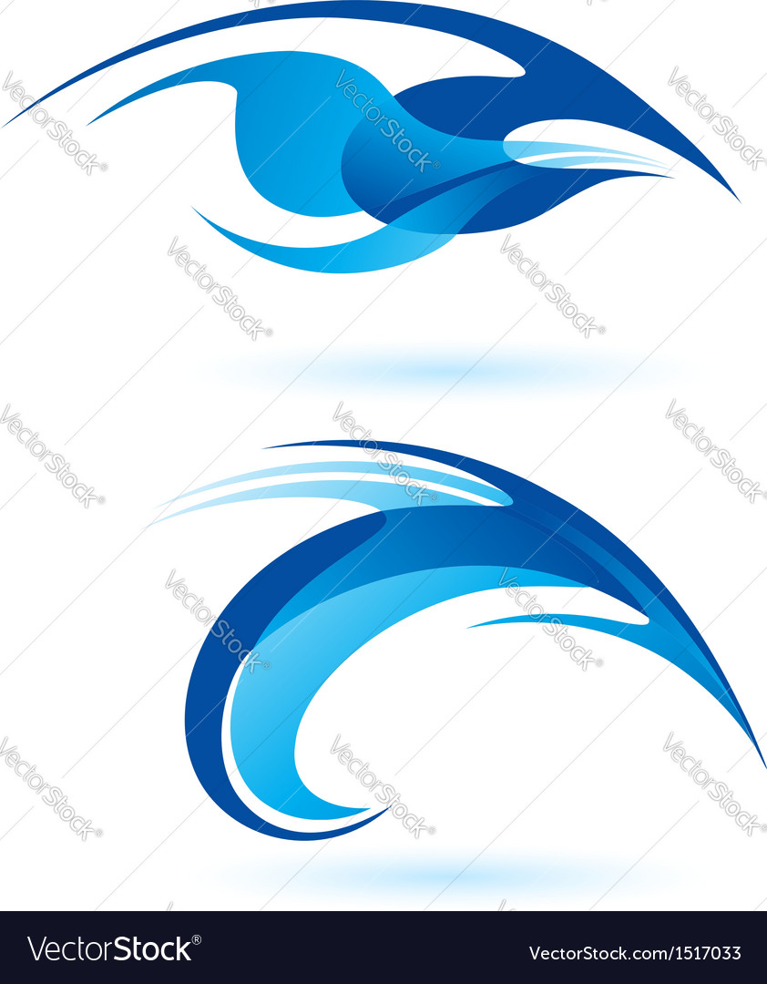 Smooth abstract forms in blue