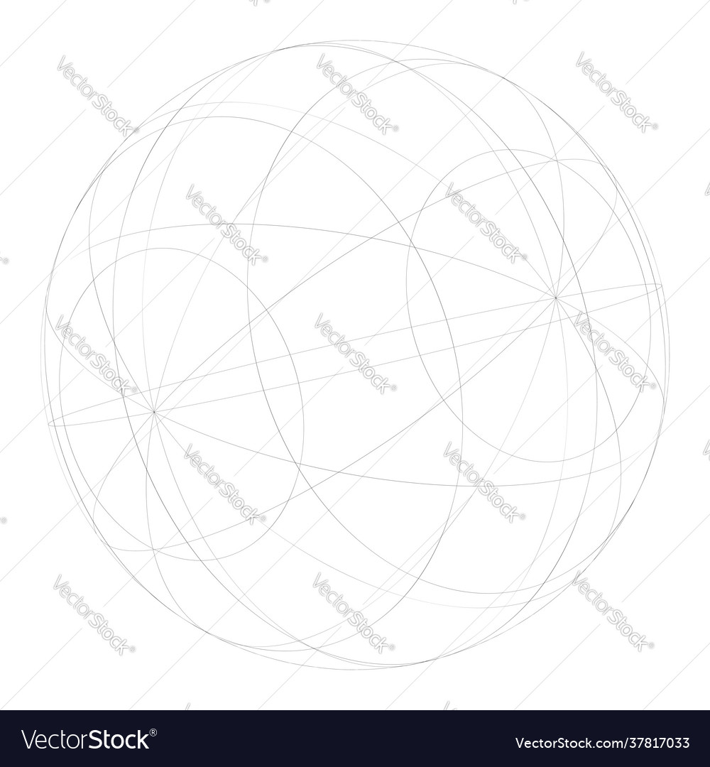 Sphere orb ball with wireframe grid mesh surface