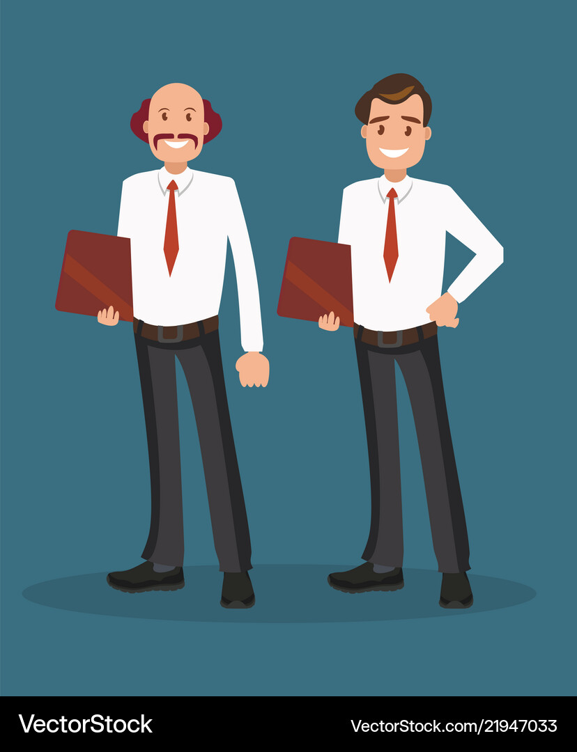 Two successful businessmen in white shirts Vector Image