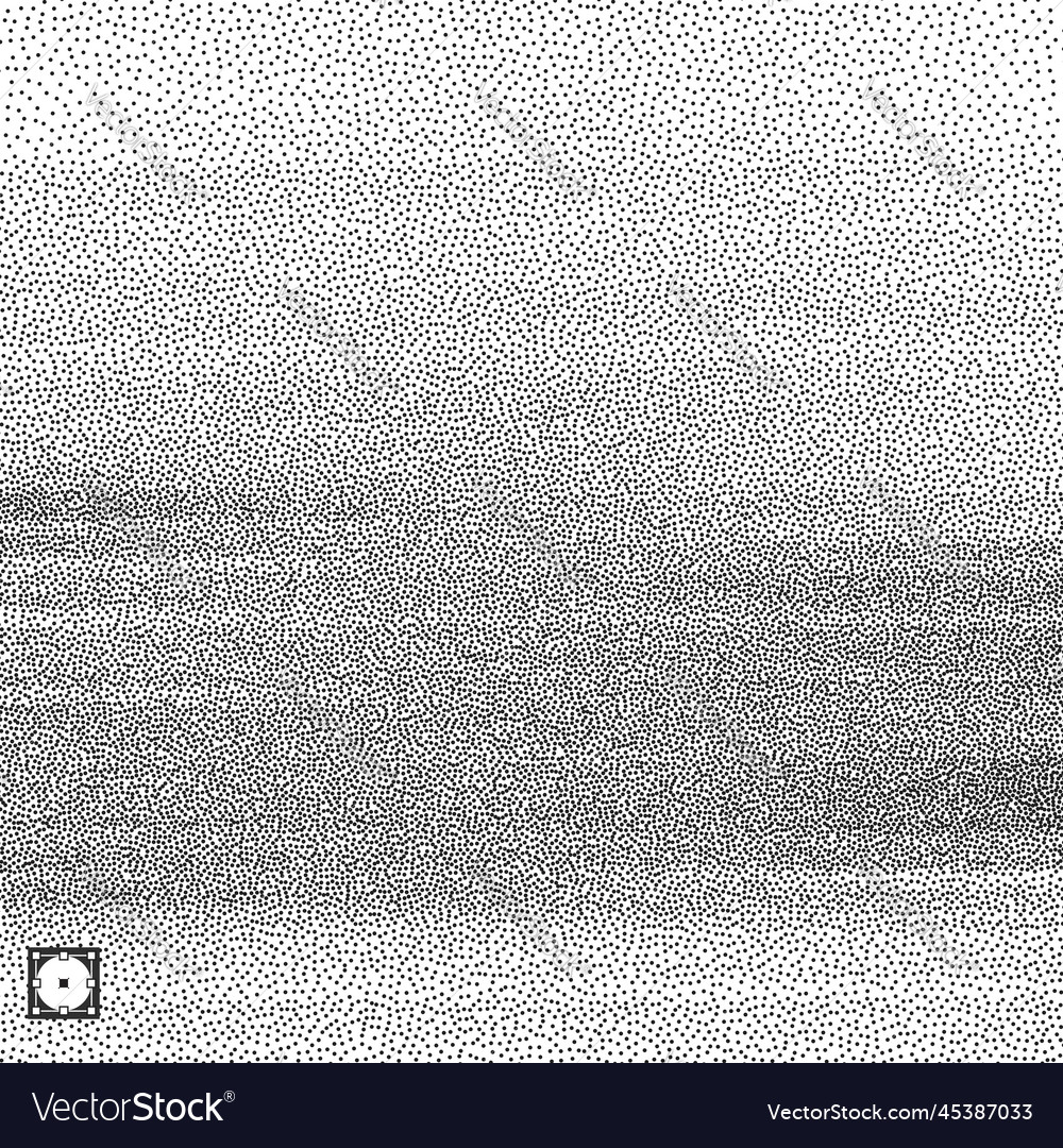 Wavy background black and white grainy dotwork vector image Wavy background black and white grainy dotwork