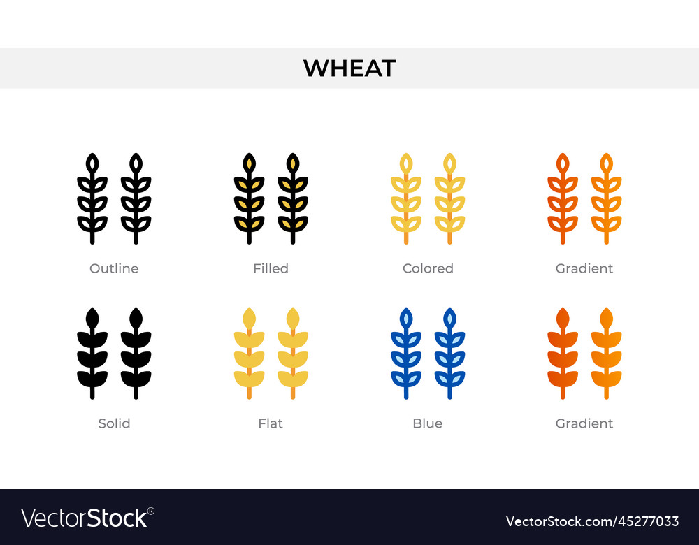 Wheat icon in different style icons