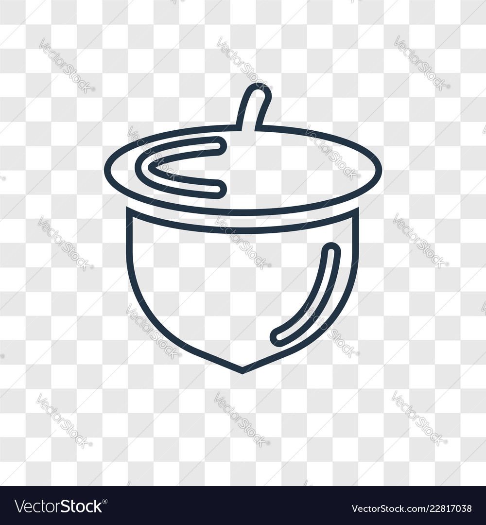 Acorn concept linear icon isolated on transparent Vector Image Acorn concept linear icon isolated on transparent