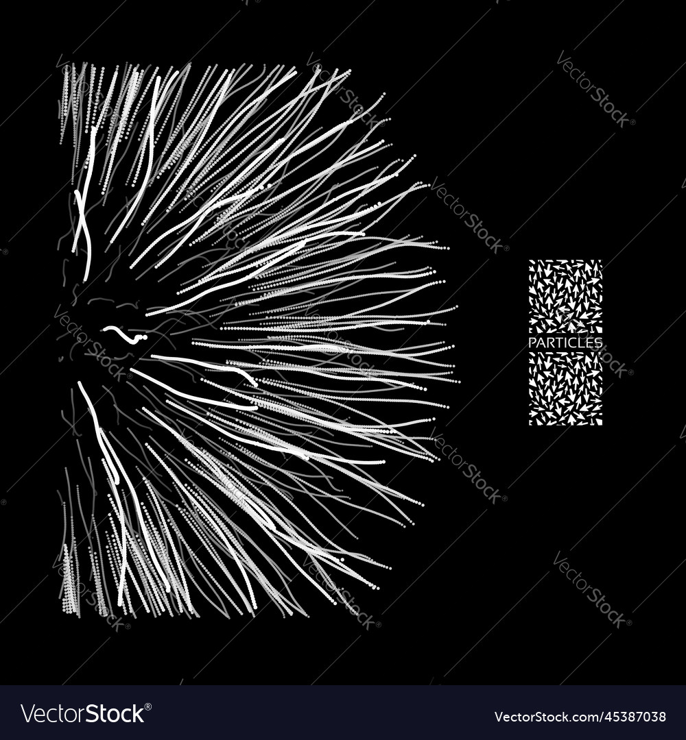 Array with dynamic particles 3d futuristic vector image Array with dynamic particles 3d futuristic