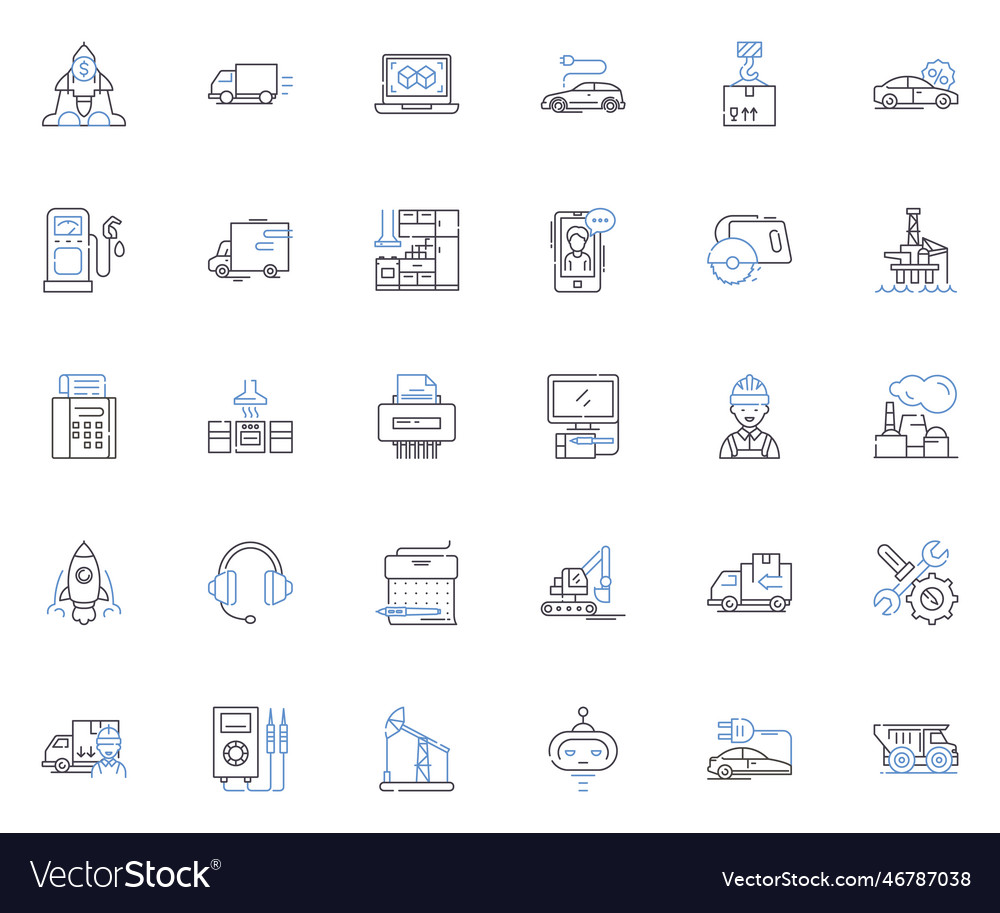 Automatons line icons collection robotics vector image Automatons line icons collection robotics
