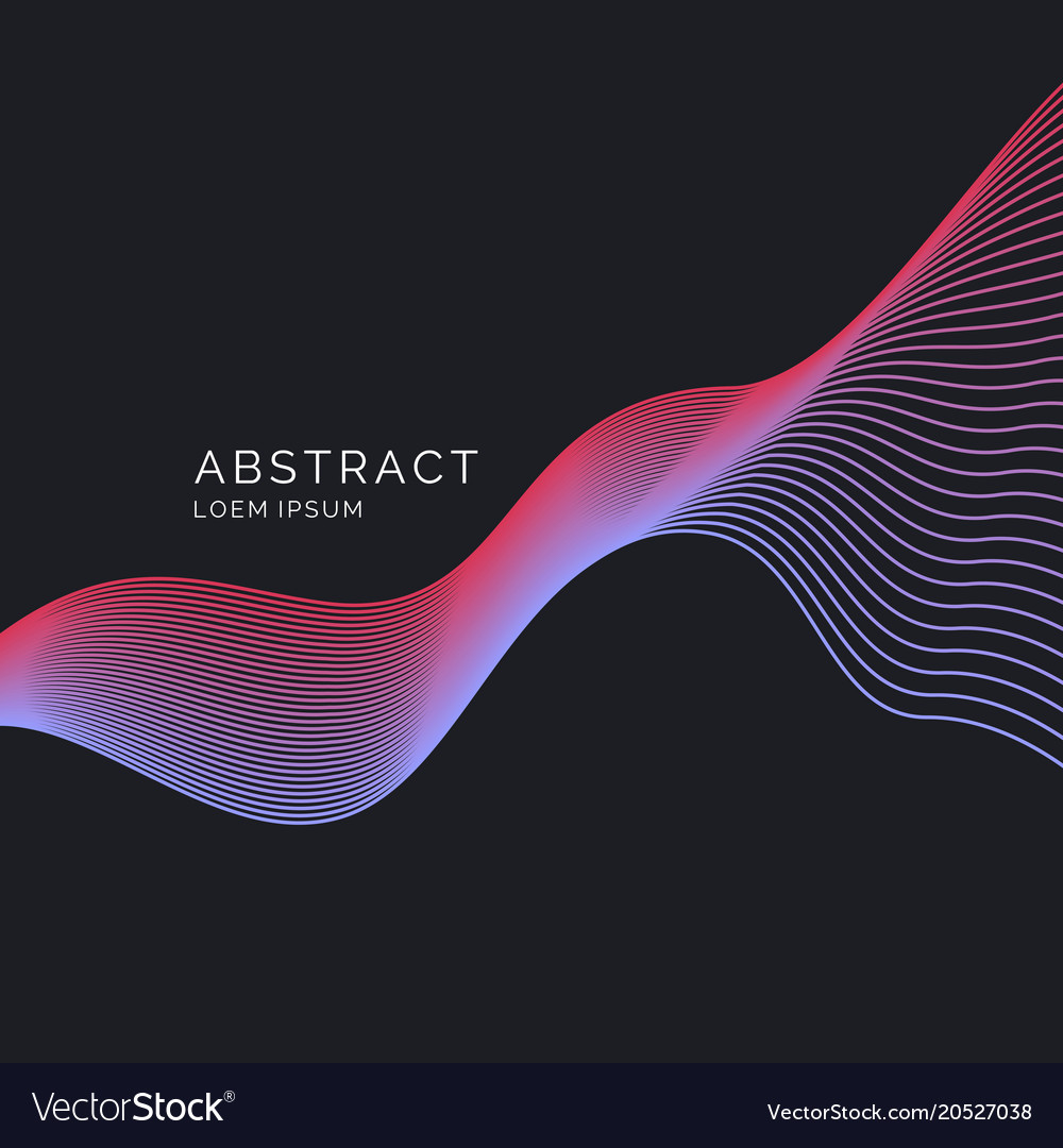 Bright poster with dynamic waves Royalty Free Vector Image